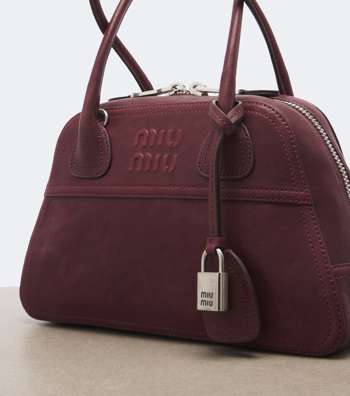 Miu Miu Vivant leather bowling bag