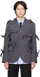 Strongthe SSENSE Exclusive Gray Self-Tie Blazer