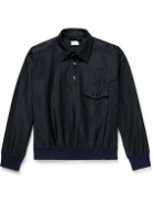 L.E.J - Cotton-Twill Half-Placket Shirt - Blue