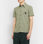 Gucci - Disney Appliquéd Checked Wool Shirt - Green