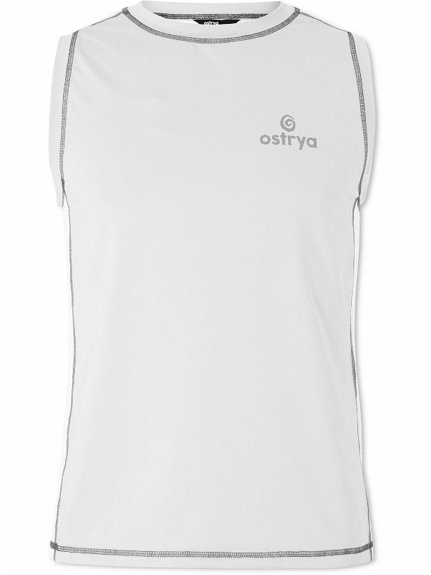 Photo: OSTRYA - Beta Logo-Print Panelled Tech and Mesh Tank - Gray