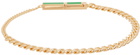 Bottega Veneta Gold & Green ID Chain Bracelet