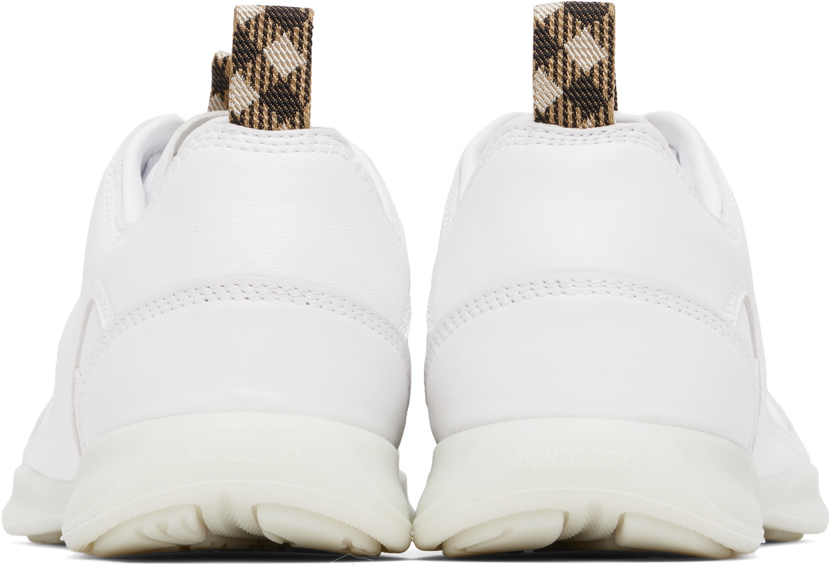【関税込み】Burberry ホワイト Matrix レザースニーカー Burberry White Leather Matrix Sneakers Burberry