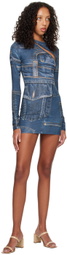 BINYA SSENSE Exclusive Blue Gabriela Mini Dress