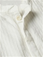 SMR Days - Gracioneta Grandad-Collar Pintucked Cotton-Voile Shirt - White