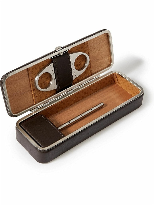 Photo: Purdey - Leather and Silver-Tone Cigar Box