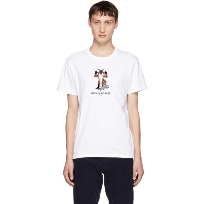 Photo: Maison Kitsune White Pixel Fox T-Shirt