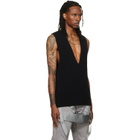 Rick Owens Black Tower Knit V Tank Top