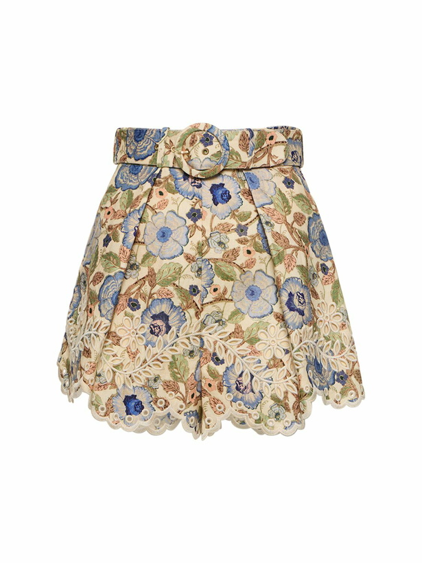 Photo: ZIMMERMANN - Junie Embroidered Linen Shorts