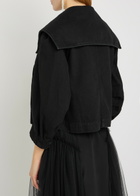 Simone Rocha Crystal-embellished Cropped Denim Jacket Black