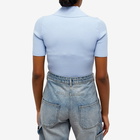 Courreges Women's Courrèges Rib Knit AC Classical Polo in Sky