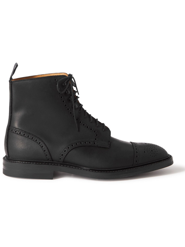 Photo: George Cleverley - Toby Suede Brogue Boots - Black