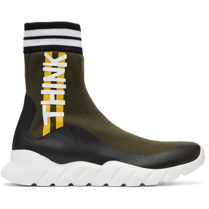 Photo: Fendi Multicolor Sock Think Fendi High-Top Sneakers 