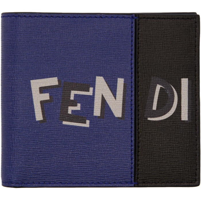 Photo: Fendi Black and Blue Logo Wallet 