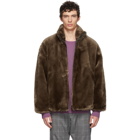 Sulvam Brown Faux-Fur Jacket