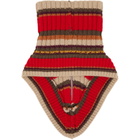 Dries Van Noten Red Wool Zip Collar Scarf