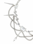 ALESSANDRA RICH - Chain Necklace W/ Spikes & Crystals