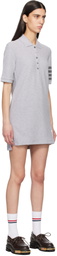 Thom Browne Gray Textured Piqué Polo Minidress