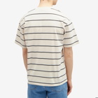 Edwin Men's Windup Stripe T-Shirt in Beige/Blue/Black