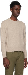 Sporty & Rich Beige Embroidered Sweater