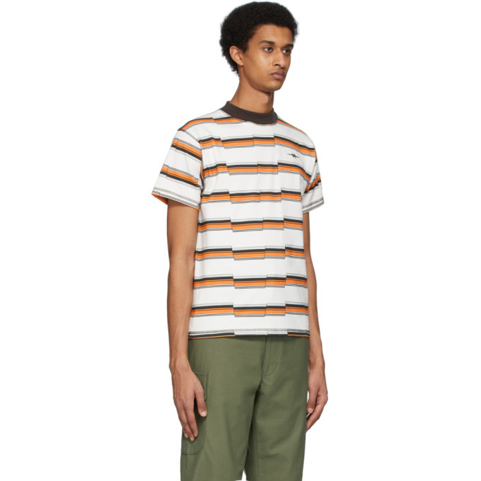 Phipps Off-White Striped Faultline T-Shirt Phipps