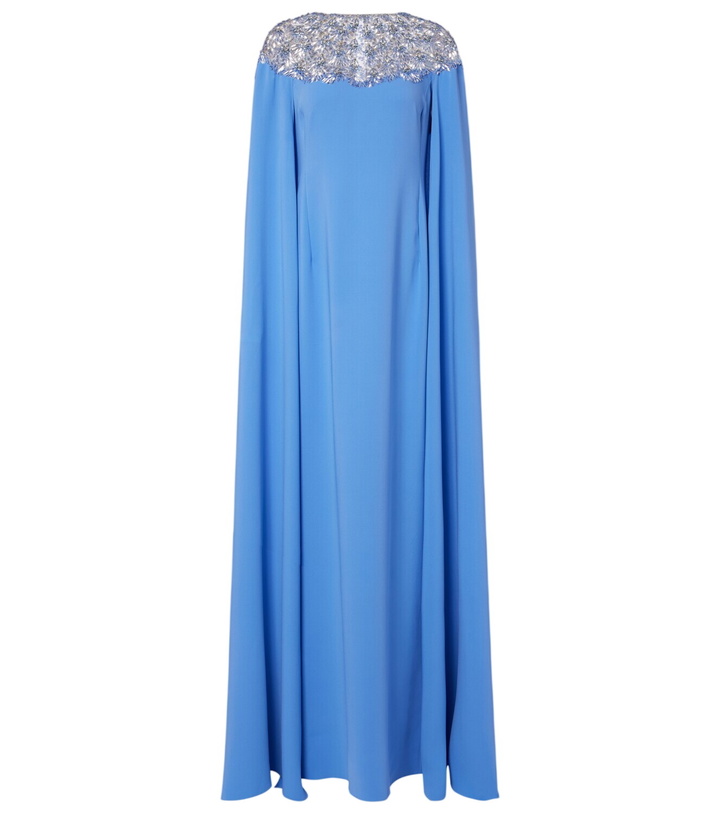 Photo: Oscar de la Renta Embellished caped silk-blend gown