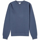 Sunspel Men's Loopback Crew Sweater in Slate Blue