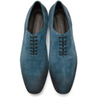 Haider Ackermann Blue Suede Pointed Derbys