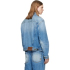 BALMAIN Blue Faded Denim Jacket