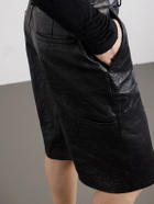 Rick Owens - Straight-Leg Full-Grain Leather Shorts - Black