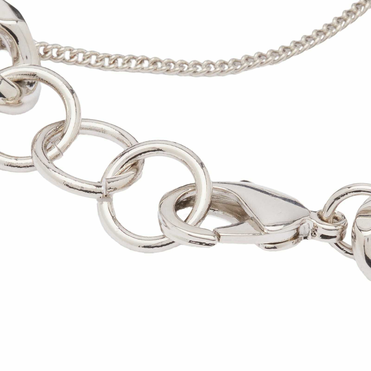 Dries Van Noten Men's Onyx and Chain Bracelet in Black/Silver