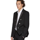 Balmain Black Cotton Double-Breasted Blazer