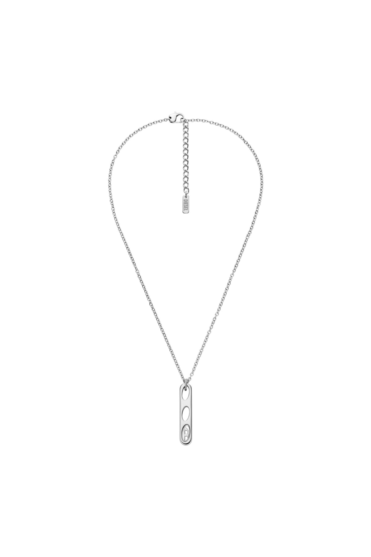 Diesel Stainless Steel Pendant Necklace - Necklaces - Unisex - Silver
