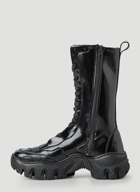 Patent Combat Boots in Black 