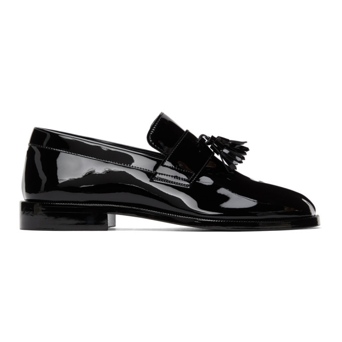 Photo: Maison Margiela Black Patent Tassel Tabi Loafers