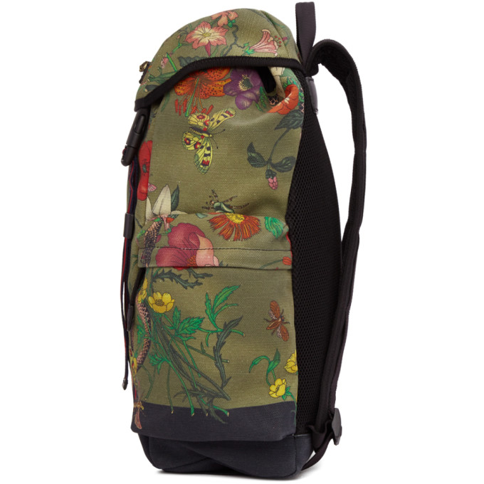 Gucci Multicolor Canvas Flora Snake Print Backpack Gucci