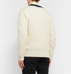 Polo Ralph Lauren - Argyle-Trimmed Cable-Knit Cotton and Cashmere-Blend Sweater - Neutrals