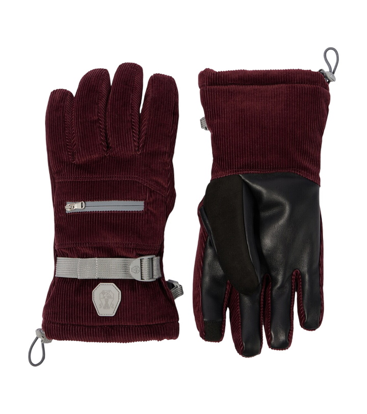 Photo: Brunello Cucinelli Leather-trimmed cotton corduroy ski gloves