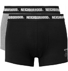 Neighborhood - Two-Pack Stretch Cotton-Blend Boxer Briefs - Black