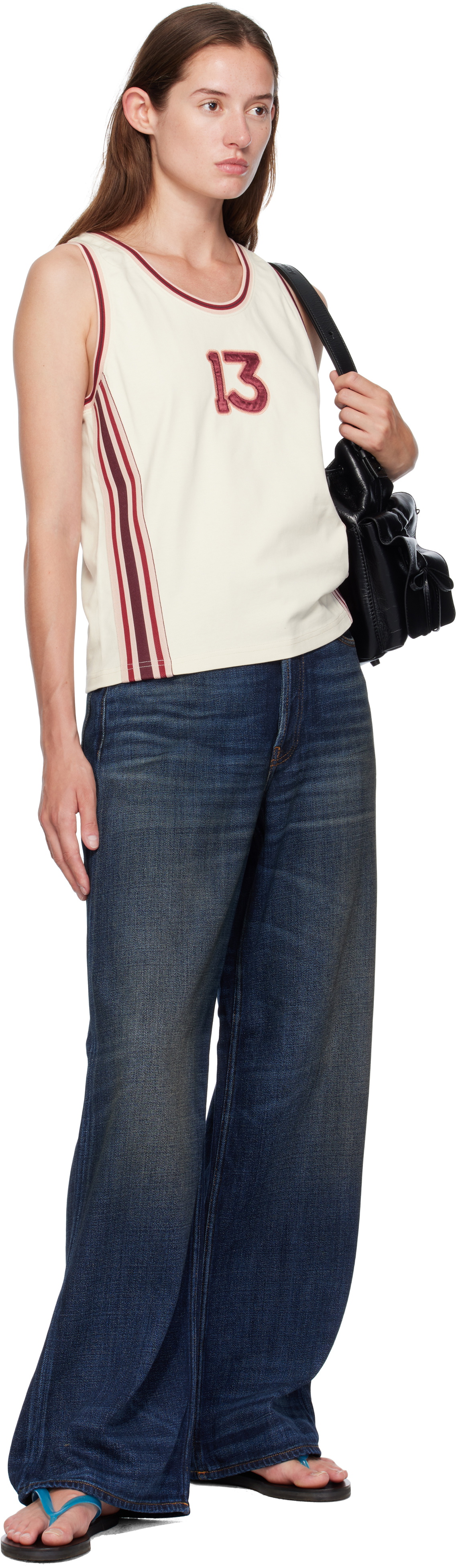 Acne Studios Off-White Embroidered-Logo Tank Top