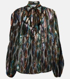 Rixo Moss jacquard chiffon blouse