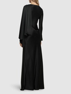 ALBERTA FERRETTI Long Sleeve Satin Long Dress