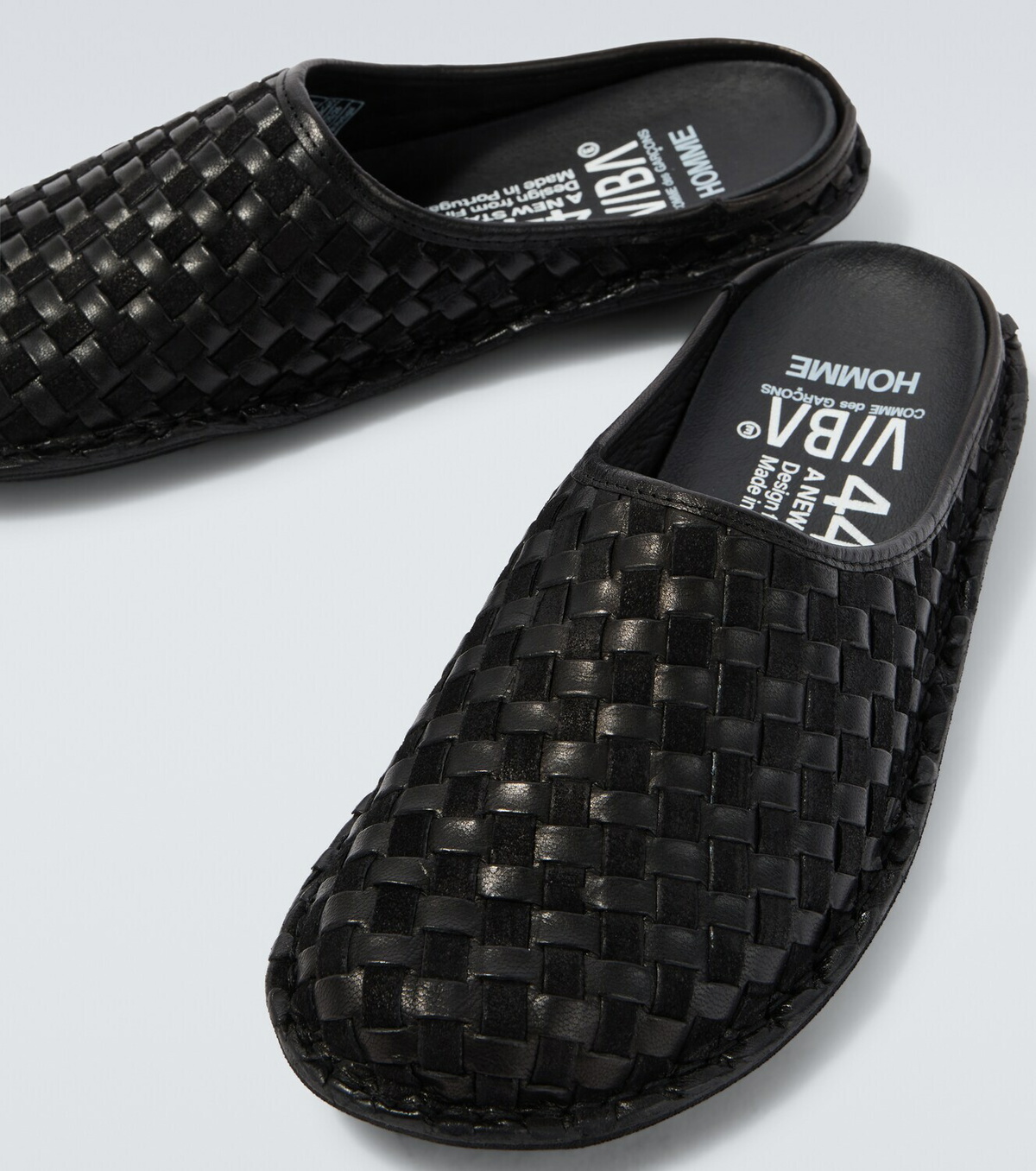 Comme des Garçons Homme x VIBAe leather and suede mules