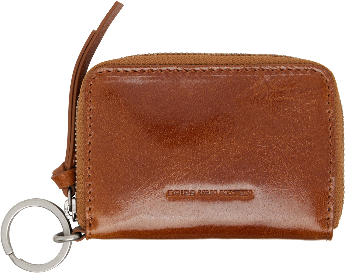 Dries Van Noten Navy & Beige Zip Wallet Dries Van Noten