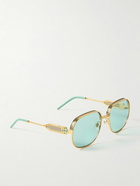 Casablanca - Round-Frame Gold-Tone and Acetate Sunglasses