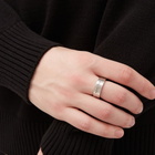 Maison Margiela Men's Text Logo Band Ring in Palladium