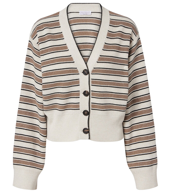 Photo: Brunello Cucinelli Striped cotton-blend cardigan