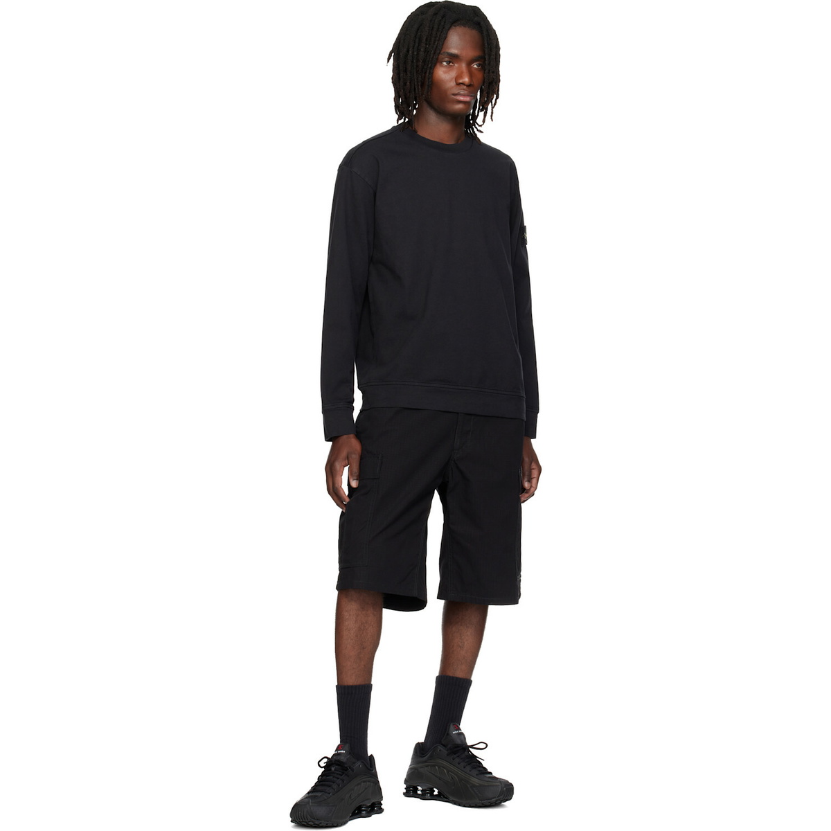Stone Island Black 6100057 Heavy Organic Cotton Jersey Sweatshirt