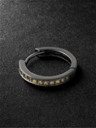 KOLOURS JEWELRY - Fortis Medium Blackened Gold Diamond Single Hoop Earring