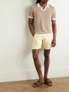 Onia - Johnny Two-Tone Linen Polo Shirt - Brown